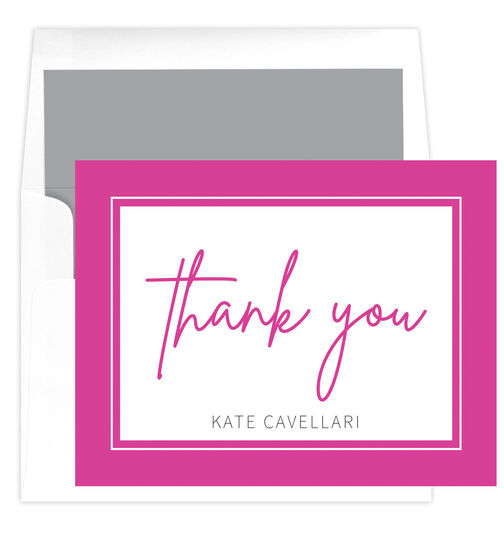 Border Thank You Folded Note Cards